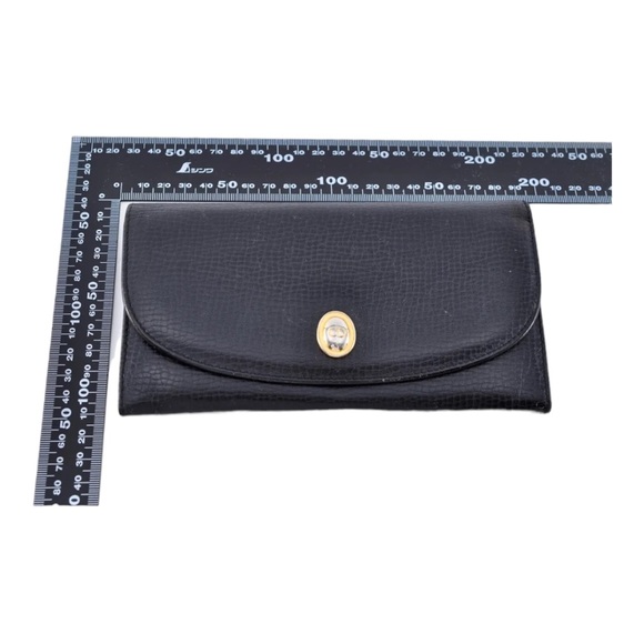 Christian Dior— Rare, Vintage:Black Leather CD Logo Long Wallet - Picture 10 of 10